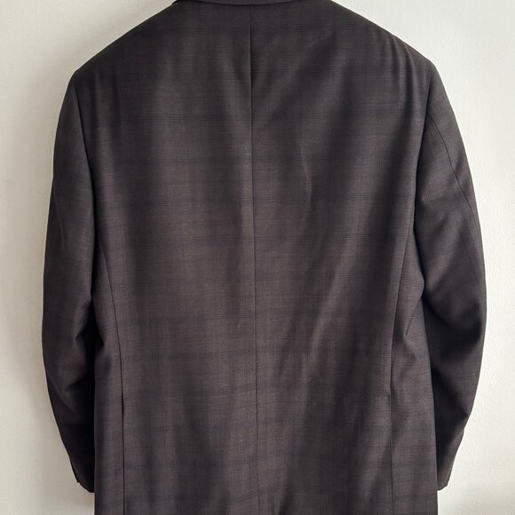 $1800 Canali Brown Check Wool Sport Coat / Blazer Surgeon’s Cuffs- 42 - Picture 10 of 12